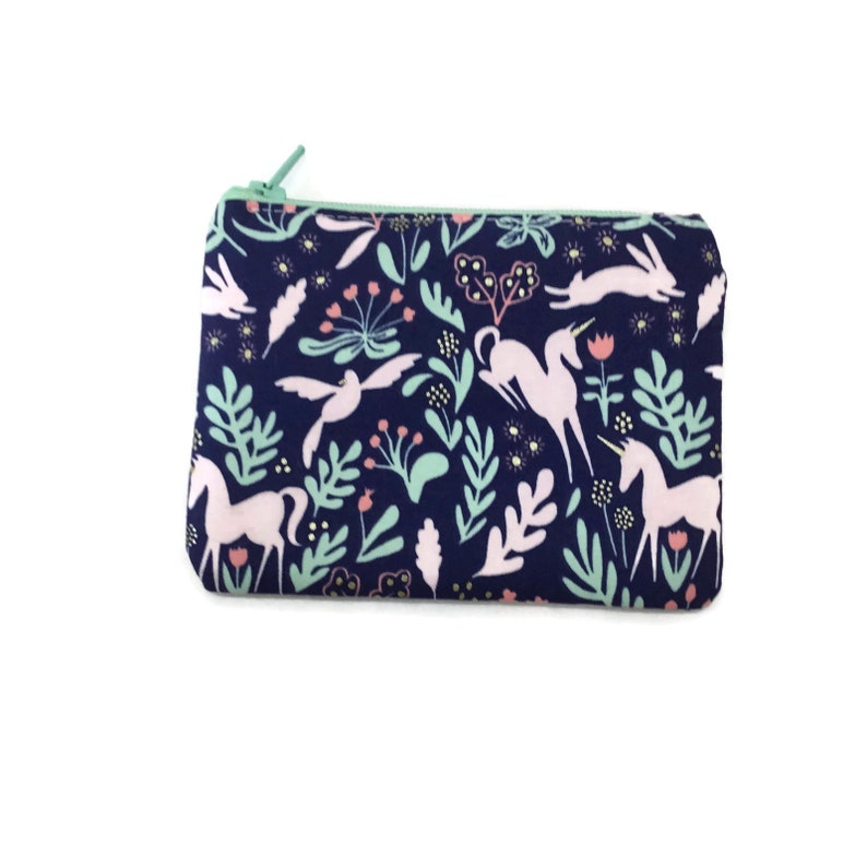 Ear Bud Pouch Unicorn Coin Purse Stocking Stuffer for Tween Girl Mini Wallet Small Zipper Pouch for Girls Unicorn Gift Card Holder