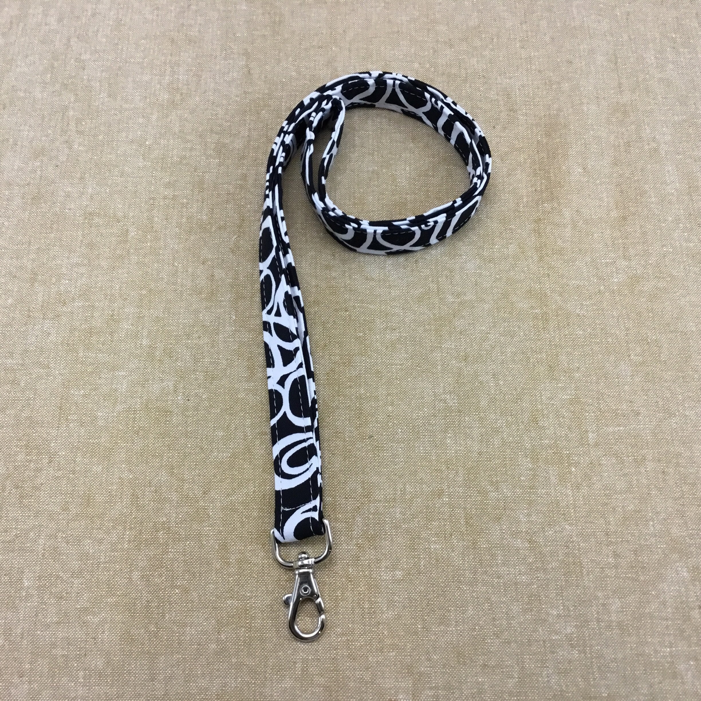ID Lanyard Lanyard for ID Wallet Black and White Key Etsy