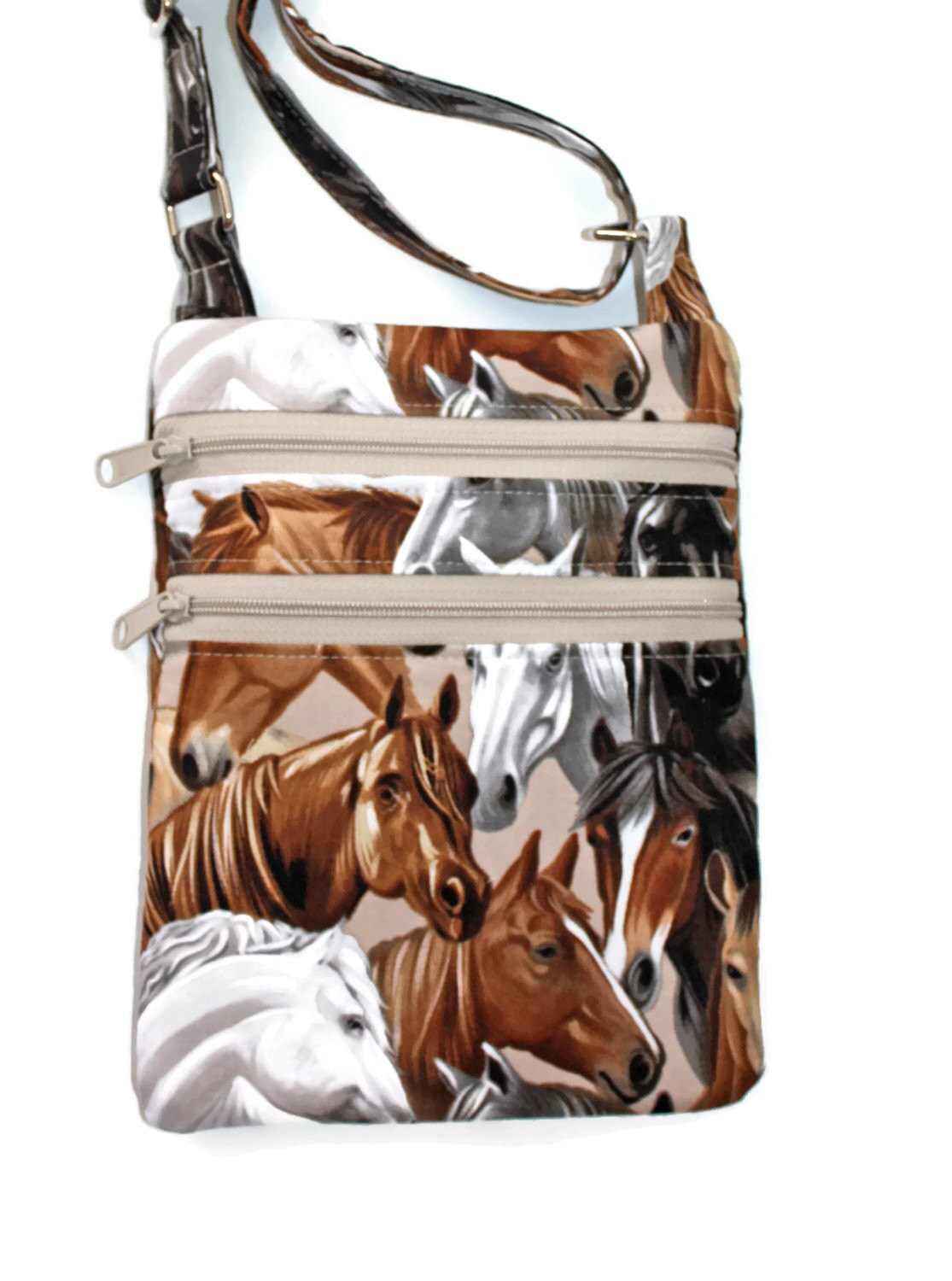 Horse Crossbody Purse Fabric Zipper Bag for Women Tweens Etsy