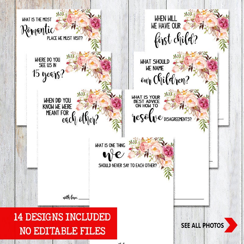 Wedding Conversation Cards Wedding Reception Conversational Etsy