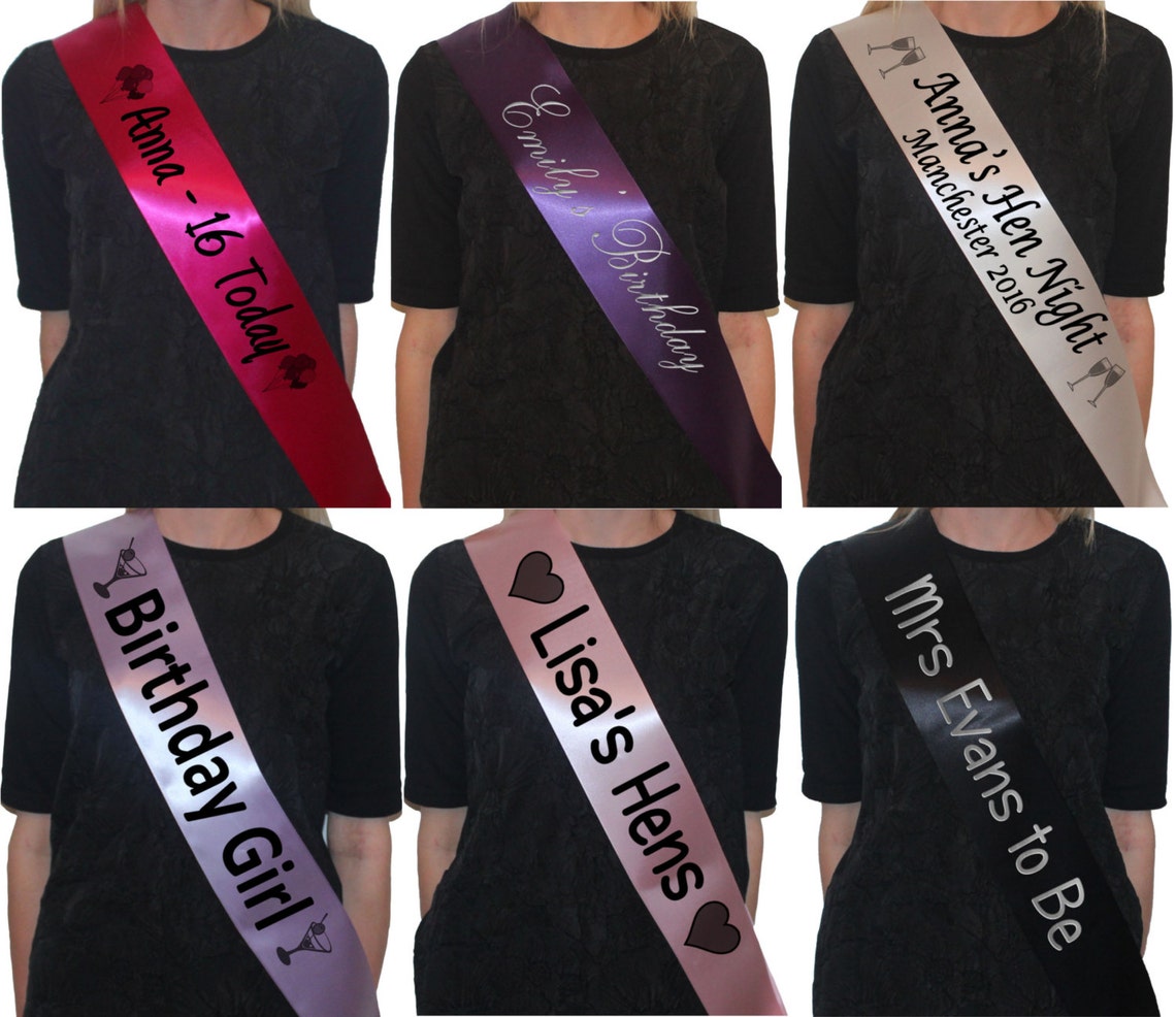 Personalised Hen Party Sash / Birthday Sashes / Hen Night Do Etsy