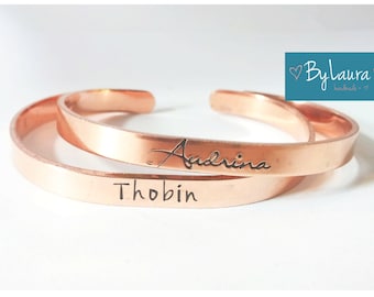 Koperen armband met naam