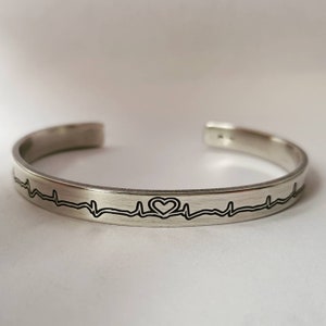 Zilveren armband met hartslag | Heartbeat cuff