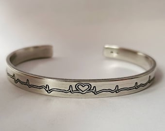 Zilveren armband met hartslag | Heartbeat cuff