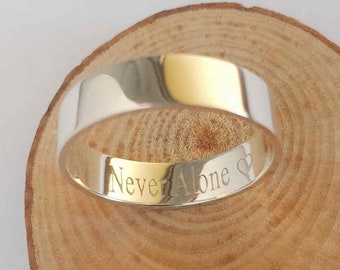 Personalized Promise Ring for Her, Secret Message Ring,Engraved Hidden Message Ring,Custom Name Ring,Any Phrase Ring, Gift for Her