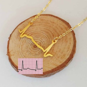 Personalized Actual Heartbeat Necklace, Real ECG Necklace, Baby EKG Heartbeat Necklace, Nurse Necklace, Doctor Necklace, Gift For Mom