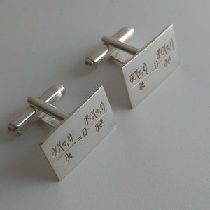 Engraved Equation Cufflinks,Personalized Equation Rectangle Cufflinks,Math Equations Cufflinks,Mathematics Cufflinks,Graduate gifts