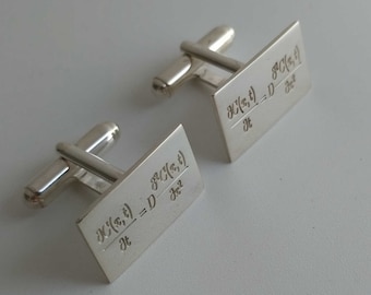 Engraved Equation Cufflinks,Personalized Equation Rectangle Cufflinks,Math Equations Cufflinks,Mathematics Cufflinks,Graduate gifts