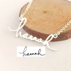 Actual Handwriting Necklace, Handwriting Name Necklace,Personalized Silver Handwritten Necklace,Real Signature Necklace, Mother&#39;s Day Gift