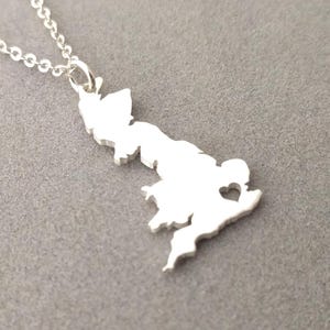 Personalisierte Halskette des Vereinigten Königreiches, Landkarte-Halskette des Vereinigten Königreiches, Halskette des Vereinigten Königreiches mit Herz, Schmuck des Vereinigten Königreiches