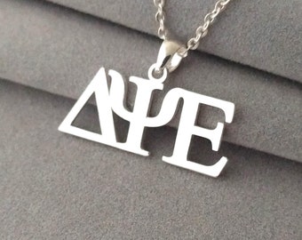 Personalisierte jede griechische Halskette, Delta-Halskette, Theta-Halskette, Halskette des griechischen Alphabets, Delta-Halskette, Psi-Halskette, Lambda-Halskette