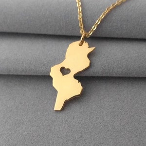 Tunesien Halskette, jedes Land Halskette, Tunesien geformt Schmuck, Tunesien Land Halskette, personalisierte Tunesien Charm Halskette, Tunesien Anhänger