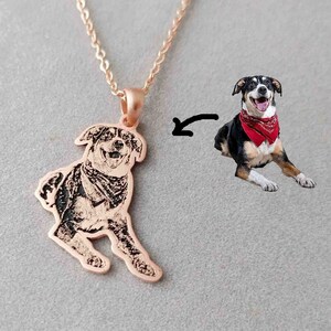 Custom Dog Portrait Necklace, Any Pet Portrait Necklace, Personalized Cat Necklace, Dog Photo Necklace, Pet Memorial Gift, Gift for Pet Ower