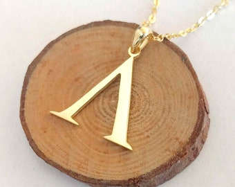 Lambda Necklace, Any Greek Necklace, Omega Necklace, Psi Necklace, Delta Necklace, Sigma Necklace, Single Greek Alphabet  Necklace