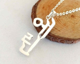 Collana coreana in argento, collana con nome coreano, collana Hangul personalizzata, collana con scrittura coreana, qualsiasi collana con nome Hangul, gioielli coreani