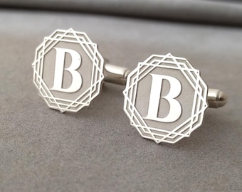 Personalized Wedding Cufflinks, Wedding Initial Cufflinks, Wedding MongraCufflinks, Initial Cufflinks, Father of the Bride Groomsman Gift
