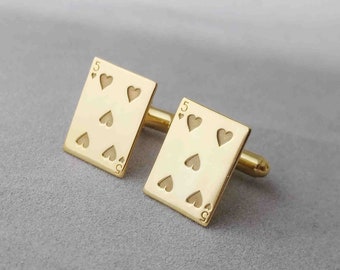 Custom Any Playing Card Cufflinks, Personalized Playing Card Cufflinks, Blackjack Lover Gift,  Poker Lover Gift, Themed Decks of Cards