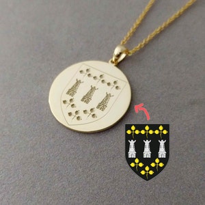 Custom Family Crest Necklace, Coat of Arms Necklace, Family Crest Signet Necklace, Family Logo Necklace, Class Signet Necklace, Family Gift