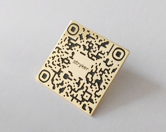 Gravierte QR-Code-Anstecknadel, Ihre QR-Code-Anstecknadel, Benutzerdefinierte QR-Code-Broschenadel, Firmenlogo qr-Code-Abzeichen, Geschenk für Kollegen