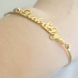 Custom Name Bangle for Women, Name Bangle Bracelet, Gold Name Bracelet, Personalized Name Bracelet, Wedding Gift