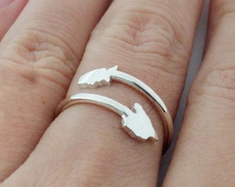 Silver Any States Ring,Personalized Two States Ring,Silver Country Rings,Long Distance Ring,Double State Ring,Best Friend Long Distance Gift