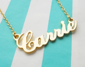 Dainty Name Necklace,Personalized Name Necklace, Gold Name Necklace,Custom Celebrity Necklace,Wedding Bridesmaids Necklace, Any Name Pendant