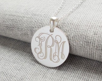 Sterling Pendant Sterling Silver Monogrammed Pendant HJL Sterling Pendant Pendant Monogrammed HFL Sterling Initial Pendant