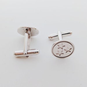 Tri Star Tennessee Flag Cufflinks,Tennessee State Flag Cufflinks,Flag of Tennessee Wedding Cufflinks,TN State Logo Cufflink,Tennessee Symbol