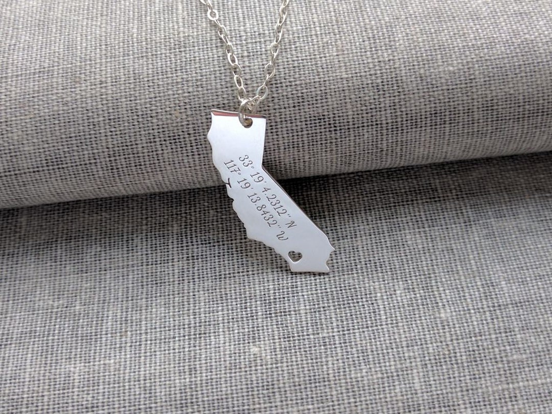 Latitude longitude necklace best sale etsy