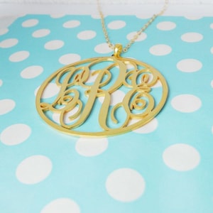 Gold Monogram Necklace,Nameplate Initial Necklace,Circle Initials Necklace,Personalized Necklace,Monogram Jewelry,Bridesmaid Gift