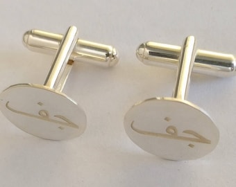 Custom Arabic Cuffinks,Arabic Name  Cufflinks,Personalized Farsi Cufflinks,Arabic Characters Cufflinks,Custom Persian Letters Cufflinks