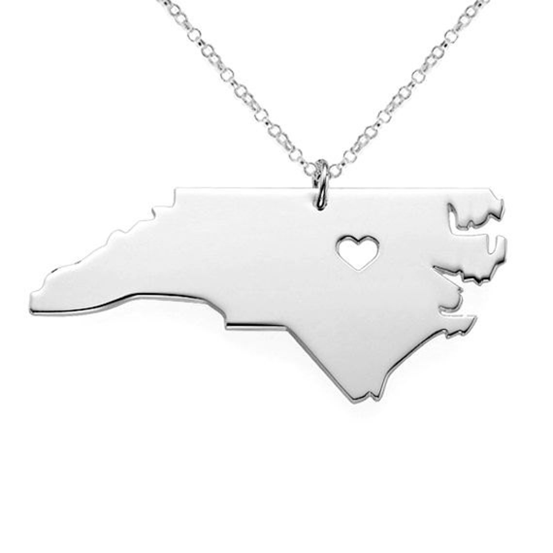 Gold North Carolina Necklacenc State Necklacenorth Carolina Etsy