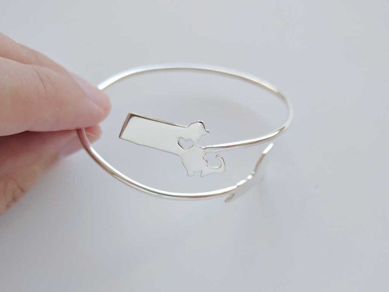 Personalized Two State to State Bracelet,Sterling Silver Long Distance Relationship Friendship Bracelet,Double State Bracelet,LDR State Gift