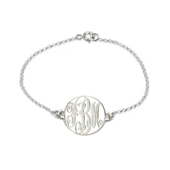 Sterling Silver Monogram Bracelet - Script