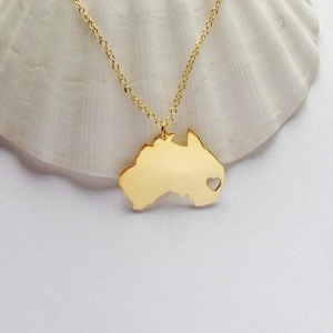 Australien Halskette Gold,Australien Form Schmuck mit Herz,Australien Stadt Halskette,personalisierte Land Halskette,AU Anhänger