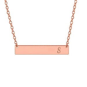Initial Bar Necklace Rose Gold ,Initial Bar Pendant,One Initial Bar Necklace ,Skinny Iinitial Bar Pendant,Personalized Bridesmaid Gift Set
