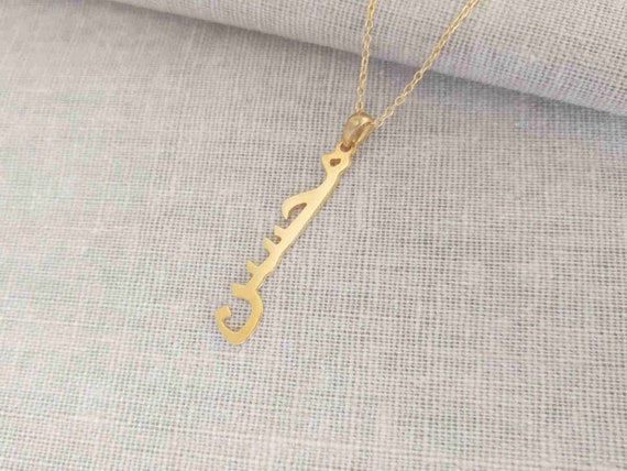 Arabic writing necklace gold deals