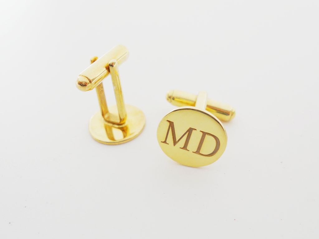 Molly Monogram Yellow Gold Cufflinks