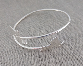 Personalized Two State to State Bracelet,Sterling Silver Long Distance Relationship Friendship Bracelet,Double State Bracelet,LDR State Gift