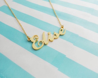 Personalized Name Necklace Gold,Dainty Name Necklace,Custom Name Necklace,Custom Celebrity Necklace, Any Name Pendant,Elise Name Necklace