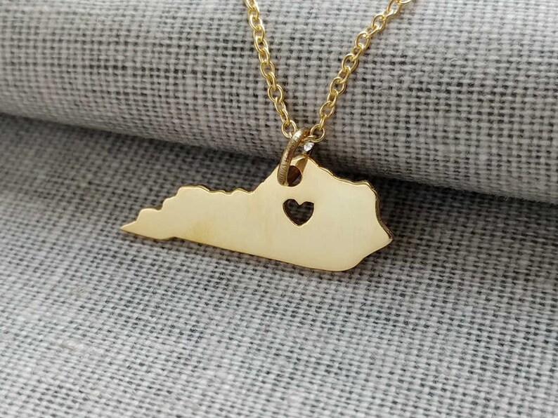 Kentucky State Necklace Silverky State Charm Necklace state Etsy