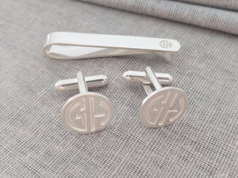 Tie Clip and Cufflinks Set Personalized Wedding Cufflinks and Etsy