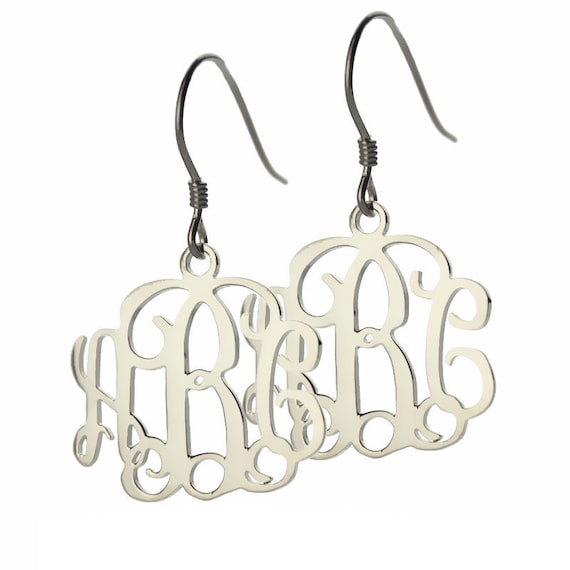 Monogram earrings sterling silver hotsell