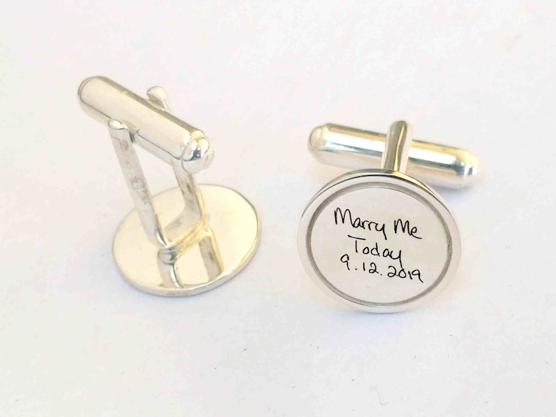 Wedding Cufflinks for Groom Custom Handwriting Cufflinks Etsy