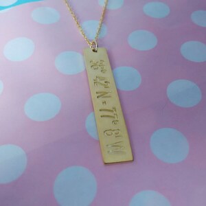 GPS Bar Necklace,Vertical Latitude Longitude Bar Necklace,Vertical Coordinates Bar Necklace,Engraved Bar Necklace,Personalized Bar Necklace