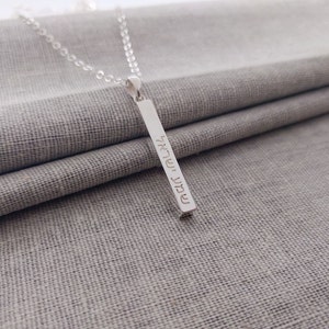 Vertical Hebrew Necklace,Personalized Hebrew Name Bar Necklace,Hebrew Name Necklace,Hebrew Letters Necklace,Hebrew Alphabet Necklace image 2