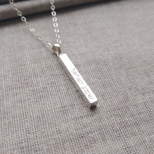Vertical Hebrew Necklace,Personalized Hebrew Name Bar Necklace,Hebrew Name Necklace,Hebrew Letters Necklace,Hebrew Alphabet Necklace image 3