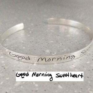Handwriting Cuff Bracelet,Handwritten Bangle Bracelet,Silver Signature Open Cuff Bangle,Memorial Handwriting Bracelet,Handwritten Bangle