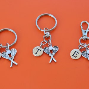 LACROSSE STICKS KEYRING,Zipper Pull,Purse Dangle,Initial or Number,lacrosse,lax,lacrosse player,lacrosse coach,lacrosse mom,lax gift,1589