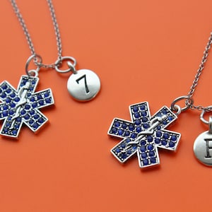 EMT / PARAMEDIC Stainless Steel Necklace,Initial or Number,Paramedic,emt,ems,Nurse,Rescue,ambulance,First Responder,Hospital,Emergency,1546